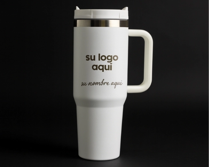 Quencher térmico blanco personalizado con grabado láser